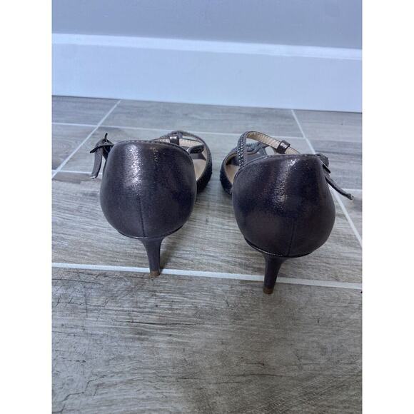 Paradox London Nora Pewter Silver Peep Toe Pumps Glitter 9W EU 40W Comfort - Picture 6 of 7